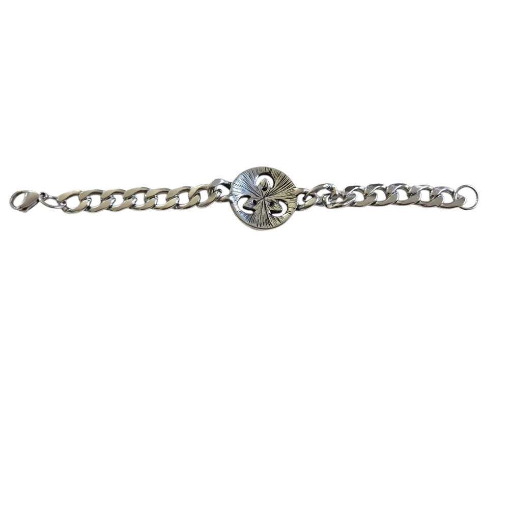 Stainless Steel Chain Bracelet with Celtic Knot Design
